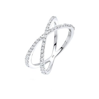 Elli - Kreuz Symbol Zirkonia 925 Sterling Silber Ringe 1 ct Damen