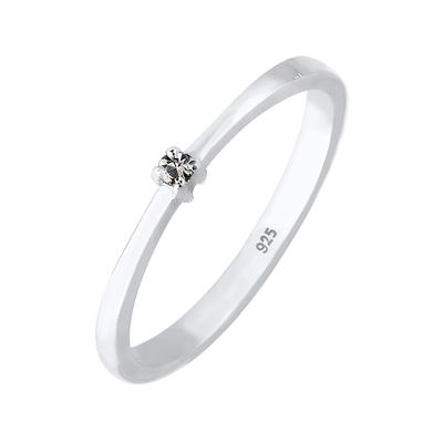 Elli - Solitär Klassisch Kristalle 925 Silber Ringe 1 ct Damen