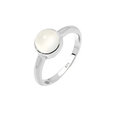 Elli Trend Bandring Mondstein Edelstein 925 Silber 56 Damen