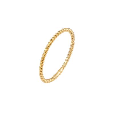 Elli PREMIUM Basic Twisted Gedreht Minimal Look 375 Gelbgold 58 Damen