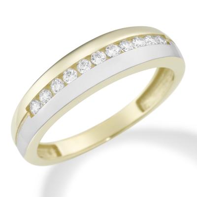 Luigi Merano Ring mit ZIrkonia in Bicolor-Optik, Gold 375 60 Hellbraun Damen