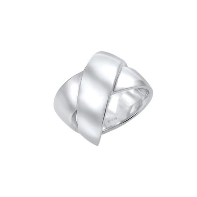 Elli PREMIUM - Bandring Modern Statement Blogger Kreuz 925 Silber Ringe 1 ct Damen (109.99 € / 1 ct)