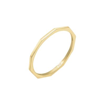 Elli PREMIUM Bandring Geo Basic Minimal Look 375er Gelbgold 54 Damen Image