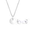 Elli - Basic Set Kreis Halskette Ohrstecker 925 Silber Schmuck-Set Damen