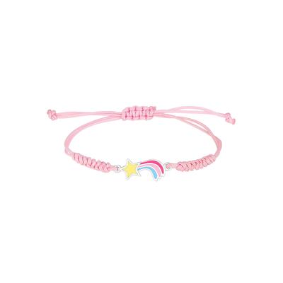 Elli - Kinder Regenbogen Bunt Nylon Niedlich 925 Silber Armbänder & Armreife Damen