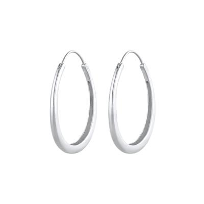 Elli - Basic Creolen Hänger Oval Geo Trend 925 Silber 1 ct Damen