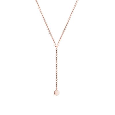 Elli Choker Y-Kette Kreis Plättchen Geo 925 Silber rosefarben Damen Image