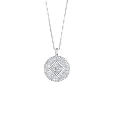 Elli Münze Plättchen Vintage Look Ornament 925 Silber silberfarben Damen