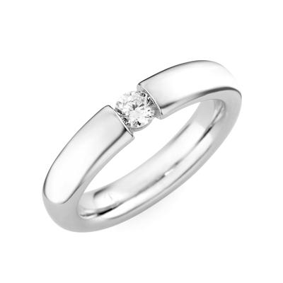 Giorgio Martello Milano - Ring mit Zirkonia, Spannfassung, Silber 925 Ringe 1 ct Silber Damen (78.99 € / 1 ct) Image