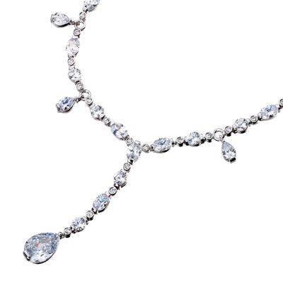Giorgio Martello Milano Collier mit weißen Zirkonia Steinen, Silber 925 45 cm Weiss Damen