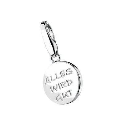 Giorgio Martello Milano - Charm Schriftzug Alles wird gut, Silber 925 Charms & Kettenanhänger 1 ct Silber Damen