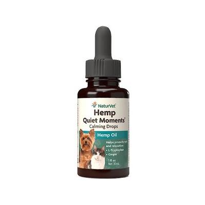 NaturVet Hemp Quiet Moments Liquid Calming Supplement for Cats & Dogs, 1-oz bottle