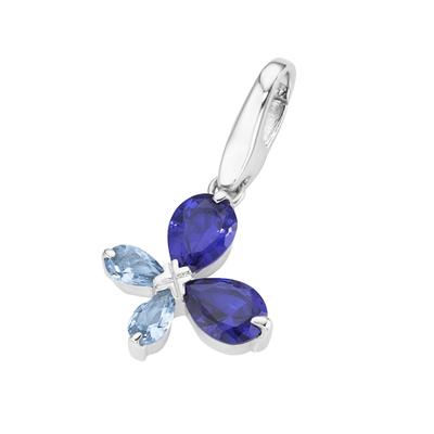 Giorgio Martello Milano - Charm Schmetterling Zirkonia, Silber 925 Charms & Kettenanhänger 1 ct Blau Damen