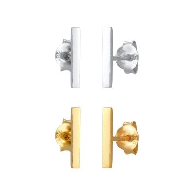 Elli Stecker 2er Set Basic Geo Minimal Look 925 Silber goldfarben Damen