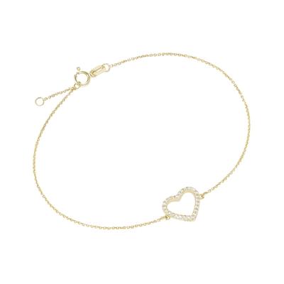 Luigi Merano Armband Mittelteil Herz mit Zirkonia, Gold 375 19,5 cm Damen