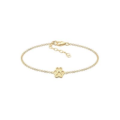 Elli Armband Pfote Symbol Hund Katze Tierfreund 925er Silber goldfarben Damen