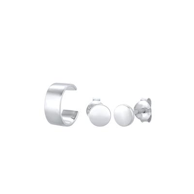 Elli - 2er Set Single Earcuff Trend Blogger 925 Silber Ohrringe Damen