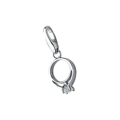 Giorgio Martello Milano - Charm Ring mit einem Zirkonia, Silber 925 Charms & Kettenanhänger 1 ct Silber Damen