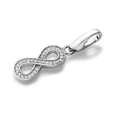 Giorgio Martello Milano - Charm Infinity (Unendlichkeit) mit Zirkonia, Silber 925 Charms & Kettenanhänger 1 ct Silber Da