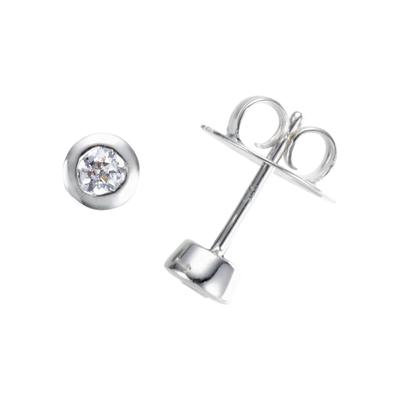 Giorgio Martello Milano Ohrstecker mit Zirkonia, Silber 925 Ø 4 mm Damen