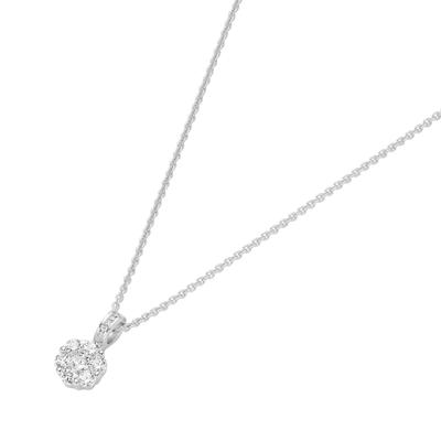 Giorgio Martello Milano - Kette Kette mit Blütenanhänger, Silber 925 Ketten 1 ct Weiss Damen