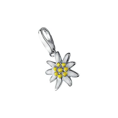 Giorgio Martello Milano - Charm Edelweiß weiß / gelb, Silber 925 Charms & Kettenanhänger 1 ct Weiss Damen