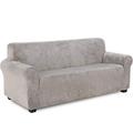 TIANSHU Velvet Sofa Cover Furniture Protector Velvet Couch Cover for 3 Cushion Couch Form Fit Slip Resistant Stylish Furniture Protector Machine Washable Sofa Slipcover 3 Seater(Sofa, Light Gray)