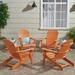 Rosecliff Heights Denver Outdoor Solid Wood Folding Adirondack Chair Wood in Orange/Yellow | 34.25 H x 30.25 W x 35.75 D in | Wayfair