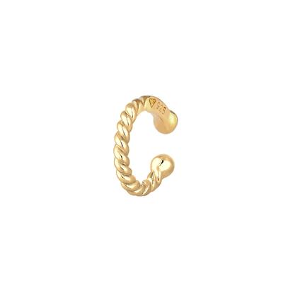 Elli Ohrringe Single Earcuff Twisted Ohrklemme 925er Silber goldfarben Damen