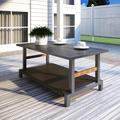 Wade Logan® Bertolde Outdoor Coffee Table Metal in Brown/Gray | 17.7 H x 42.1 W x 22 D in | Wayfair 45F9271C209649B4A0FB6454A29EF606