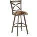 Red Barrel Studio® Hufford Swivel Bar & Counter Stool Upholstered/Metal in Red/Brown | 48.5 H x 16.5 W x 17 D in | Wayfair