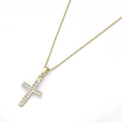 Luigi Merano - Kette Anhänger Kreuz mit Zirkonia in Gold 375 Ketten 1 ct Gold Damen