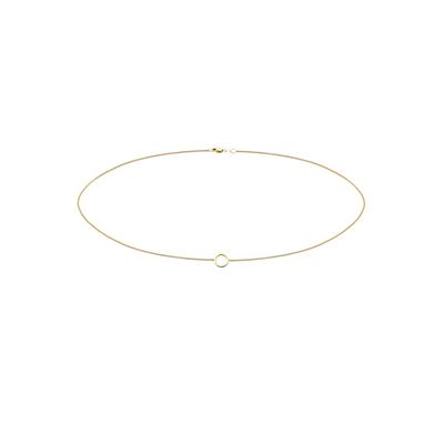 Elli PREMIUM - Choker Panzerkette Kreis Geo Design 375 Gelbgold Ketten Damen