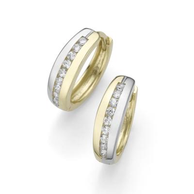 Luigi Merano - Creolen mit Zirkonia in Bicolor-Optik, Gold 375 1 ct Hellbraun Damen (448.99 € / 1 ct)