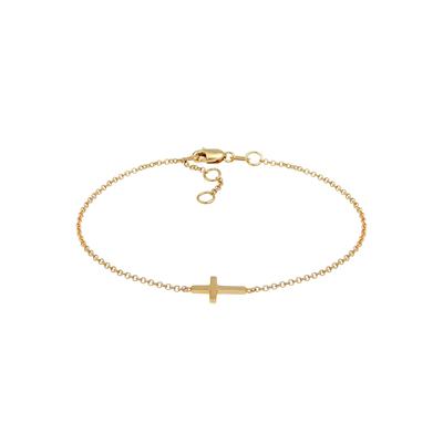 Elli PREMIUM Kreuz Glaube Kommunion Konfirmation 375 Gelbgold 16 Damen Image