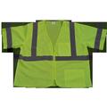 Petra Roc LVM3-Z-2X-3X Safety Vest Ansi-Isea Class 3 Lime Mesh Zipper Closure 2 Pockets 2X & 3X