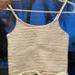 Brandy Melville Tops | Brandy Melville White Tank | Color: Tan/White | Size: Xs/S