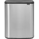 Brabantia Bo Touch Bin - 1 x 60L Inner Bucket (Matt Steel Fingerprint Proof) Waste/Recycling Kitchen Bin with Removable Compartment + Bin Bags