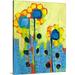 Red Barrel Studio® Noleen In the Tall Blue Field' Painting Print on Canvas in Blue/Yellow | 20 H x 16 W x 1.25 D in | Wayfair