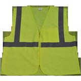 LV2-CB0-4X-5X Safety Vest ANSI Class 2 Lime Solid Zipper Closure1 Chest Pocket 4X & 5X