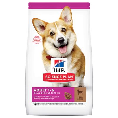 2 x 6 kg Adult 1 + Small & Mini Lamm & Reis Hill's Science Plan Hundefutter trocken