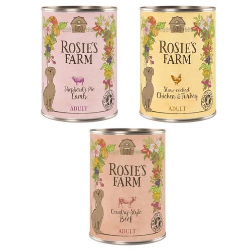 24x400g Adult Mixpaket 3 Sorten Rosie's Farm Hundefutter