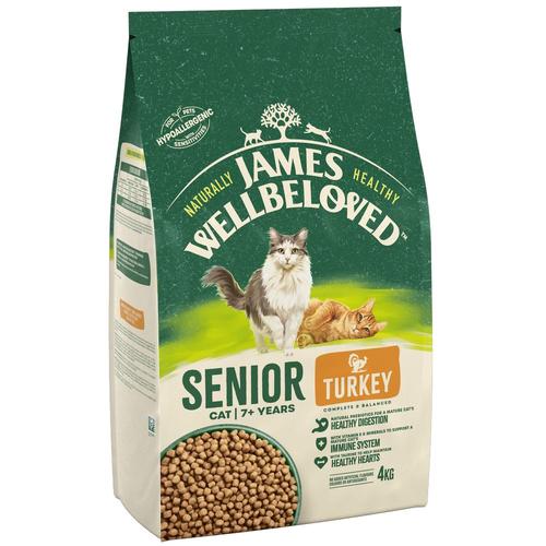 2x 4kg James Wellbeloved Senior Cat Truthahn & Reis Trockenfutter Katze