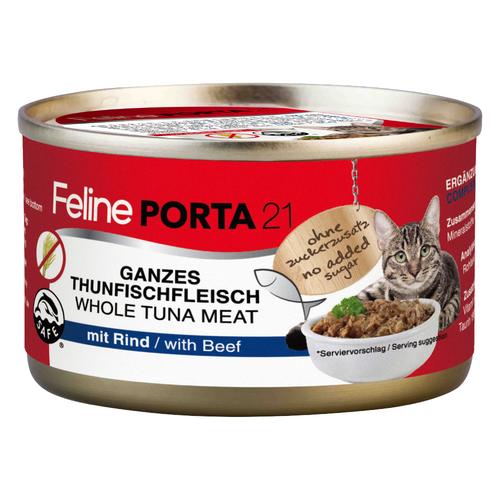 24x90g Thunfisch mit Rind getreidefrei Feline Porta Katzenfutter