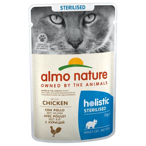 24 x 70 g Almo Nature Holistic Sterilised mit Huhn Katzennassfutter