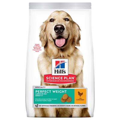 12 kg Adult 1+ Perfect Weight Large Breed mit Huhn Hill's Science Plan Hundefutter trocken