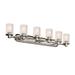 Justice Design Group Fusion - Rondo 43 Inch 6 Light Bath Vanity Light - FSN-8516-10-SEED-NCKL