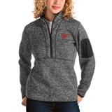 Women's Antigua Charcoal Texas Longhorns Fortune Half-Zip Pullover Sweater