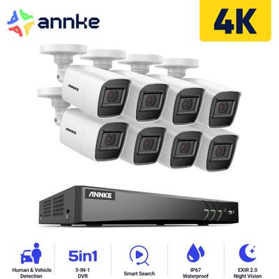 4K Überwachungskamera Set Aussen 8CH dvr mit 8 ip Kameras Nachtsicht Fernzugriff - 0TB - Annke