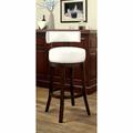 Fleur De Lis Living Emest Swivel Bar & Counter Stool Wood/Upholstered/Leather in White | 34.25 H x 22.75 W x 22.25 D in | Wayfair